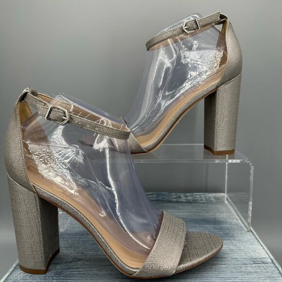 NEW Sam Edelman Women’s Yaro Ankle Strap Sandal Silver Size 9M - Picture 1 of 10